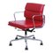 Red Leather Softpad Ea-217 Office Chair by Charles Eames for Vitra 1