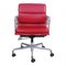 Red Leather Softpad Ea-217 Office Chair by Charles Eames for Vitra 2