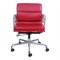 Roter Leder Softpad Ea-217 Bürostuhl von Charles Eames für Vitra 2