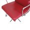 Silla de oficina Ea-217 de cuero rojo oscuro de Charles Eames para Vitra, década de 2000, Imagen 4