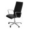 Black Leather Medium High Back Oxford Office Chair by Arne Jacobsen, 2000s 2