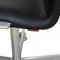Black Leather Medium High Back Oxford Office Chair by Arne Jacobsen, 2000s 5