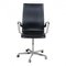 Silla de oficina Oxford mediana de cuero negro y respaldo alto de Arne Jacobsen, Imagen 1