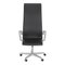 Sedia da ufficio Oxford in pelle nera di Arne Jacobsen, Immagine 1