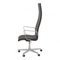 Chaise de Bureau Haute Oxford en Cuir Noir par Arne Jacobsen 3