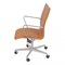 Cognac Aniline Leather Oxford Office Chair by Arne Jacobsen 3