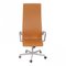 Cognac Aniline Leather Oxford High Chair by Arne Jacobsen 2