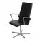Black Leather and Chrome Frame Oxford Chair by Arne Jacobsen, Image 2