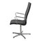 Silla Oxford de cuero negro y estructura de cromo de Arne Jacobsen, Imagen 3