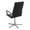 Black Leather and Chrome Frame Oxford Chair by Arne Jacobsen, Image 4