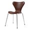 3107 Stuhl aus Mokka Leder von Arne Jacobsen für Fritz Hansen 2