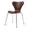 Sedia 3107 in pelle color moka di Arne Jacobsen per Fritz Hansen, Immagine 2