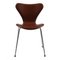 3107 Stuhl aus Mokka Leder von Arne Jacobsen für Fritz Hansen 1