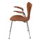 Fauteuil 3207 en Cuir Cognac par Arne Jacobsen pour Fritz Hansen 3