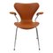 3207 Armchair in Cognac Leather by Arne Jacobsen for Fritz Hansen 1