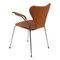 3207 Armchair in Cognac Leather by Arne Jacobsen for Fritz Hansen 4