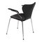 3207 Armchair in Black Leather by Arne Jacobsen for Fritz Hansen, Image 4