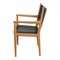 Jh 713 Armchair in Black Leather and Oak Frame by Hans J Wegner 3