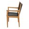 Poltrona Jh 713 in pelle nera e struttura in quercia di Hans J Wegner, Immagine 3