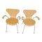 Series 7 Desk Chairs in Beech by Arne Jacobsen for Fritz Hansen, 2000s, Set of 6 2