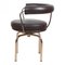 LC7 Dining Chair in Dark Brown Leather by Le Corbusier for Cassina, 1920s 3