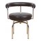 LC7 Dining Chair in Dark Brown Leather by Le Corbusier for Cassina, 1920s 1