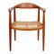 Poltrona in teak con seduta intrecciata di Hans J. Wegner, anni '60, Immagine 1