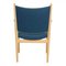 Poltrona PP-513 in quercia e tessuto Hallingdal blu di Hans J. Wegner per PP Møbler, inizio XXI secolo, Immagine 3