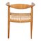 Poltrona in quercia con seduta intrecciata di Hans J. Wegner, anni '70, Immagine 6