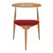 Heart Chair in Beechwood & Red Fabric by Hans J. Wegner for Fritz Hansen 1