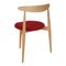 Sedia Heart in legno di faggio e stoffa rossa di Hans J. Wegner per Fritz Hansen, Immagine 4