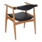 CH-34 Oak and Black Leather Chair by Hans J. Wegner for Carl Hansen & Søn, Image 4