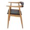 CH-34 Oak and Black Leather Chair by Hans J. Wegner for Carl Hansen & Søn, Image 3