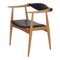 CH-34 Oak and Black Leather Chair by Hans J. Wegner for Carl Hansen & Søn, Image 2