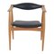 CH-34 Oak and Black Leather Chair by Hans J. Wegner for Carl Hansen & Søn, Image 1