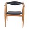 Chaise CH-34 en Chêne et Cuir Noir par Hans J. Wegner pour Carl Hansen & Søn 1