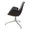 Niedriger Tulip Chair aus schwarz patiniertem Leder von Fabricius und Kastholm 3