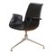 Niedriger Tulip Chair aus schwarz patiniertem Leder von Fabricius und Kastholm 2