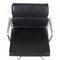 Chaise Softpad Ea-208 en Cuir Noir et Accoudoirs Mats par Charles Eames pour Vitra, 1990s 5