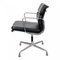 Chaise Softpad Ea-208 en Cuir Noir et Accoudoirs Mats par Charles Eames pour Vitra, 1990s 4