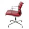 Dark Red Leather and Chrome Ea-208 Softpad Chair by Charles Eames for Vitra, 2000s 5