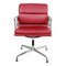Dark Red Leather and Chrome Ea-208 Softpad Chair by Charles Eames for Vitra, 2000s 1