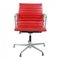 Red Leather with Tilt and Return Rotation EA-108 Chair by Charles Eames for Vitra, 1990s, Image 1
