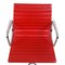 Silla EA-108 inclinable y giratoria de cuero rojo de Charles Eames para Vitra, años 90, Imagen 5