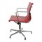 Roter EA-108 Stuhl aus Leder mit Kipp- und Drehfunktion von Charles Eames für Vitra, 1990er 4