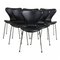 Black Leather Seven Chairs by Arne Jacobsen for Fritz Hansen, 2000s, Set of 6, Image 1