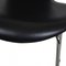 Black Leather Seven Chairs by Arne Jacobsen for Fritz Hansen, 2000s, Set of 6 5