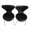 Schwarze Seven Stühle aus Leder von Arne Jacobsen für Fritz Hansen, 2000er, 6er Set 3