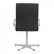 Black Leather Medium High Back Oxford Chair by Arne Jacobsen, 2000s 3