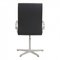 Silla Oxford de cuero negro con respaldo alto de Arne Jacobsen, años 2000, Imagen 3